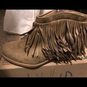 Fringe ankle boots